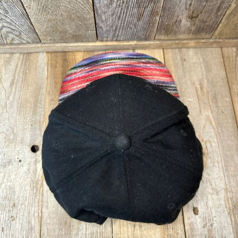 Mitchell & Ness‎ Chicago Bulls Snapback Hat Black Multi Color Baja Stripe Brim